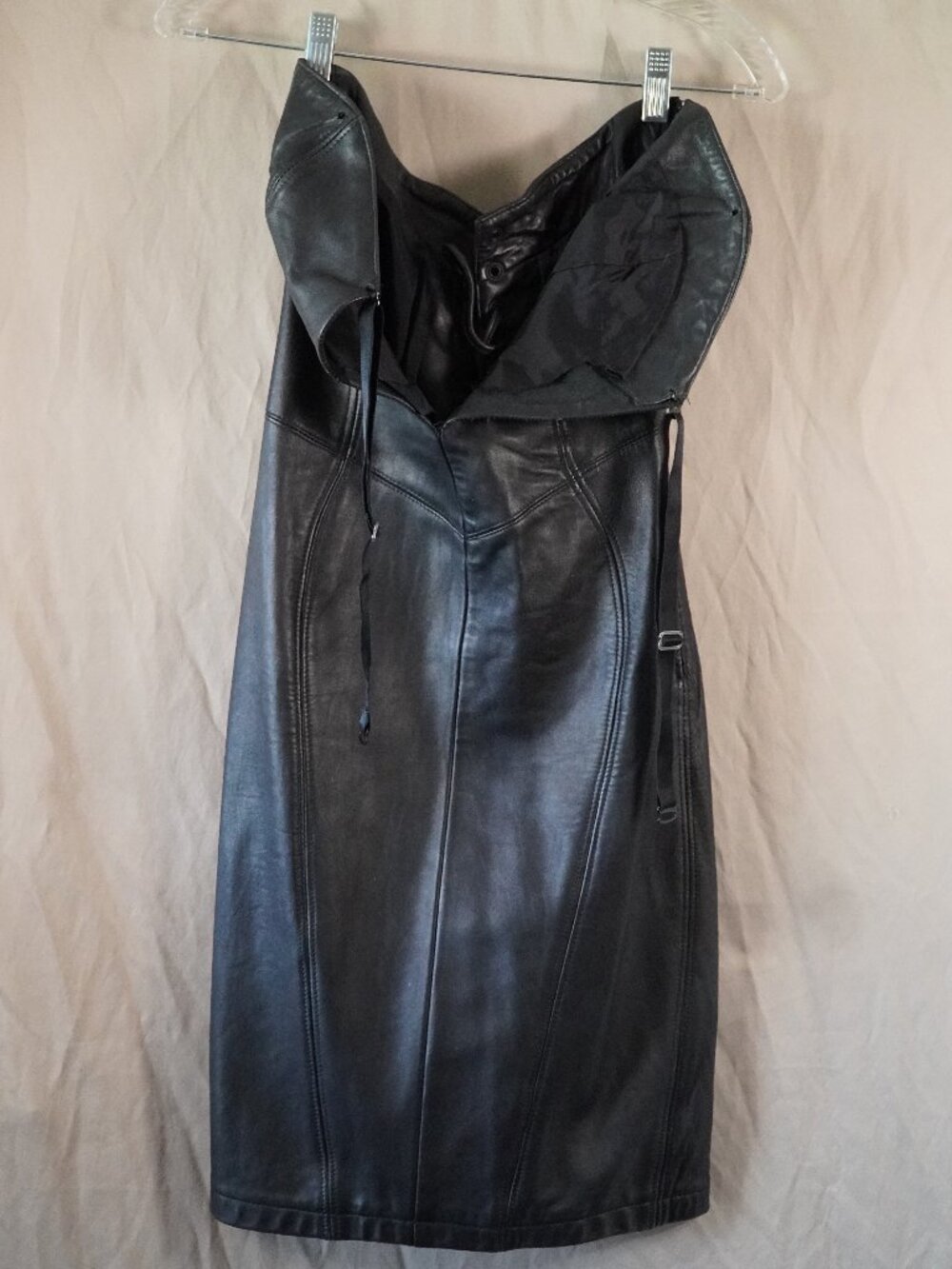 Vintage Michael Hoban North Beach leather minidress
